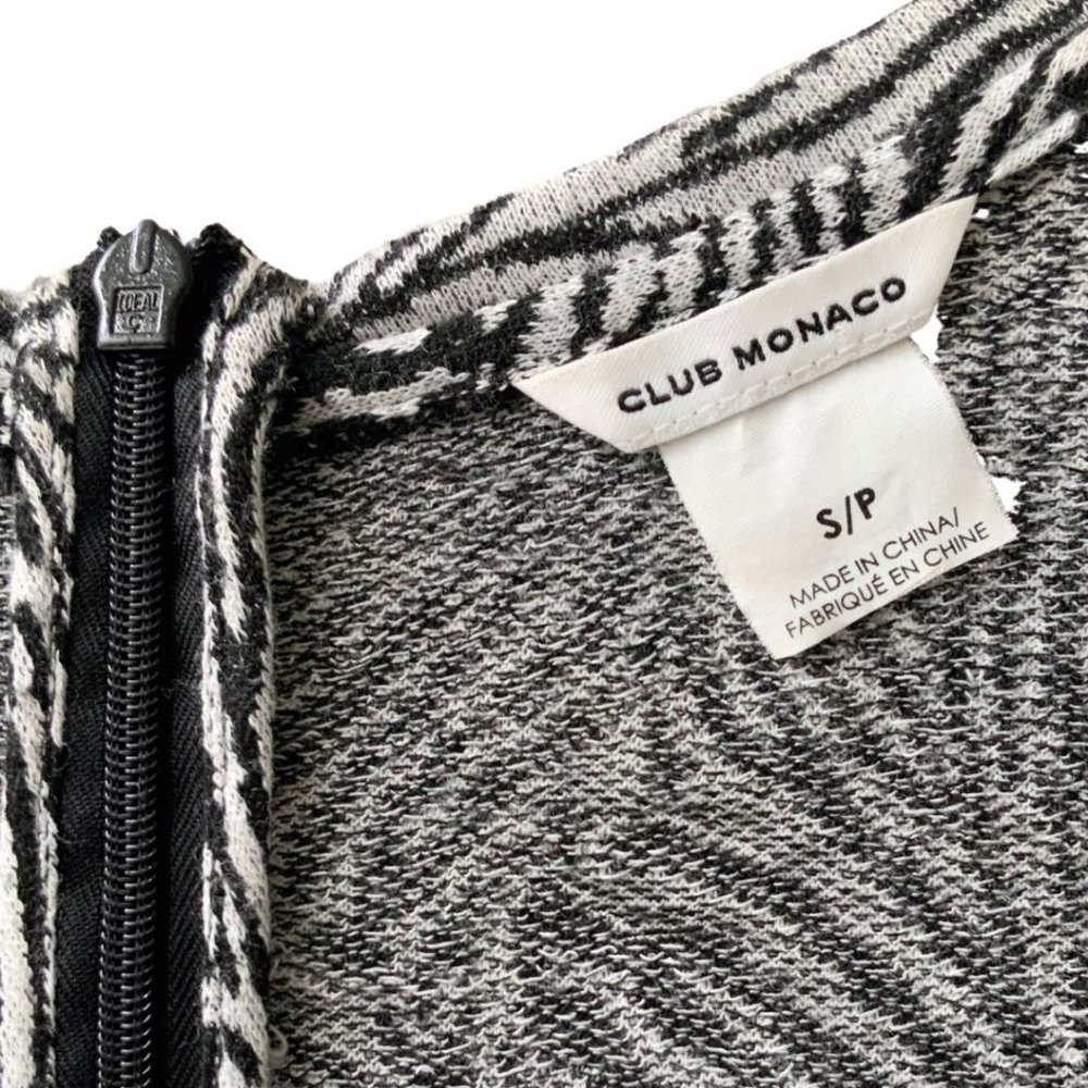 CLUB MONACO Zebra Print Top Black White Knit - Picture 5 of 10